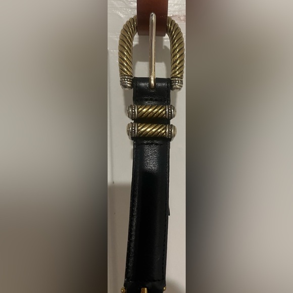 Vtg Brighton Classics Women’s Sz M 30 Black Belt Gold Silver 4B814 Made In USA - Picture 15 of 16